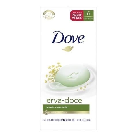 Kit Sabonete Hidratante Barra Dove Erva-Doce e Camomila Leve mais Pague menos 6 Unidades 90g - Imagem 2