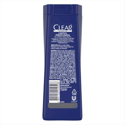 Shampoo Anticaspa Clear Men Limpeza Profunda 200ml - Imagem 3