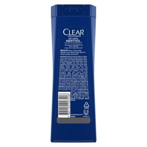 Shampoo Clear Men Ice Cool Mentol Anticaspa 200ml - Imagem 2