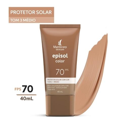 Protetor Solar Facial Episol Color FPS70 Cor Médio 40g - Imagem 4