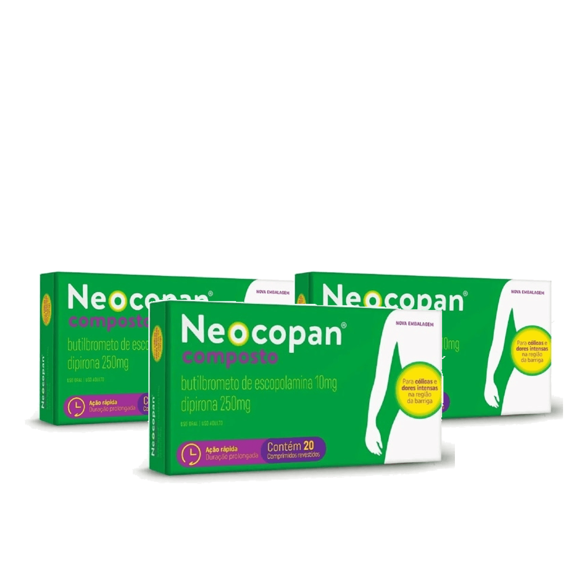 Kit 3 Unidades Neocopan Composto 10mg + 250mg 20 Comprimidos Revestidos - Imagem 1