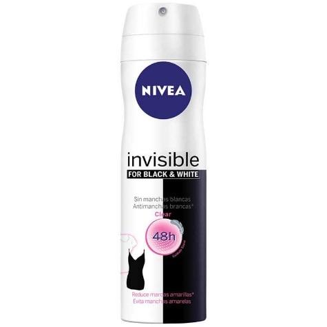 Desodorante Aerossol Nivea Black & White Invisible 72h 150ml - Imagem 1