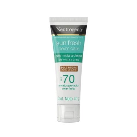Protetor Solar Facial Neutrogena Sun Fresh Derm Care FPS70 Pele Mista a Oleosa Cor Pele Negra 40g - Imagem 1