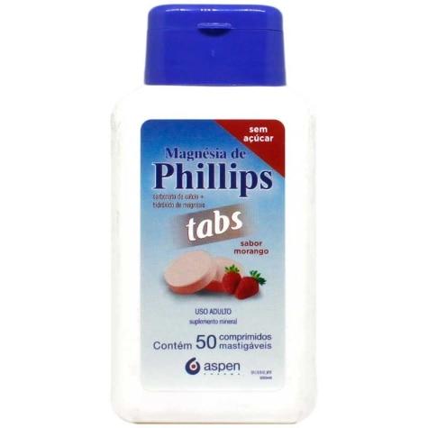 Magnésia Phillips Tabs Morango 50 Comprimidos - Imagem 1