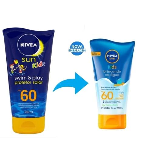 Protetor Solar Facial e Corporal Nivea Sun Kids Brincando na Água FPS60 150ml - Imagem 2