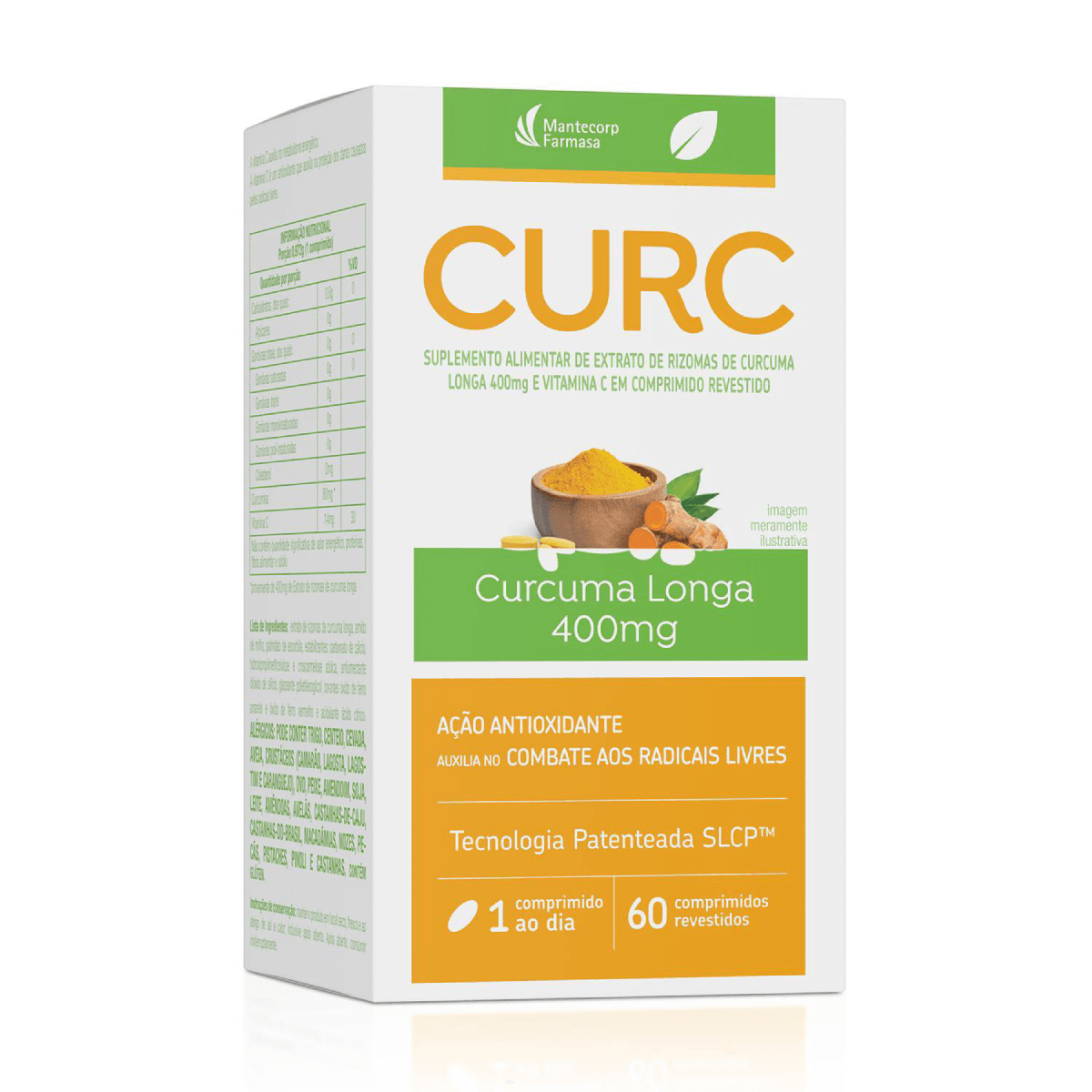 Curc Curcuma Longa 400mg 60 Comprimidos Revestidos - Imagem 2