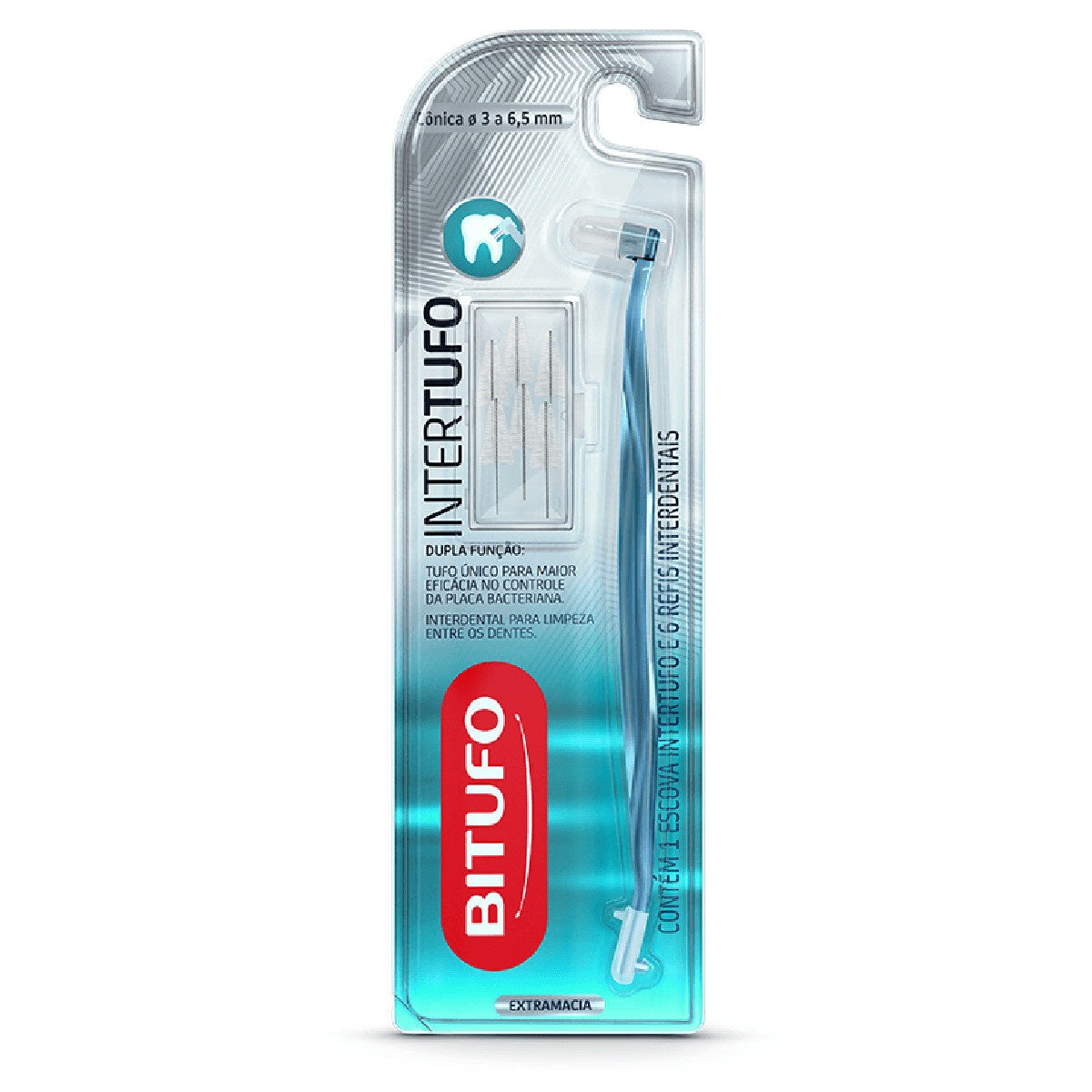Escova Interdental Bitufo Intertufo Cilíndrica + 6 Refis - Imagem 1