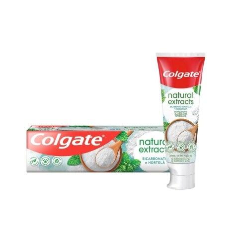 Creme Dental Colgate Natural Extracts Bicarbonato e Hortelã 90g - Imagem 1