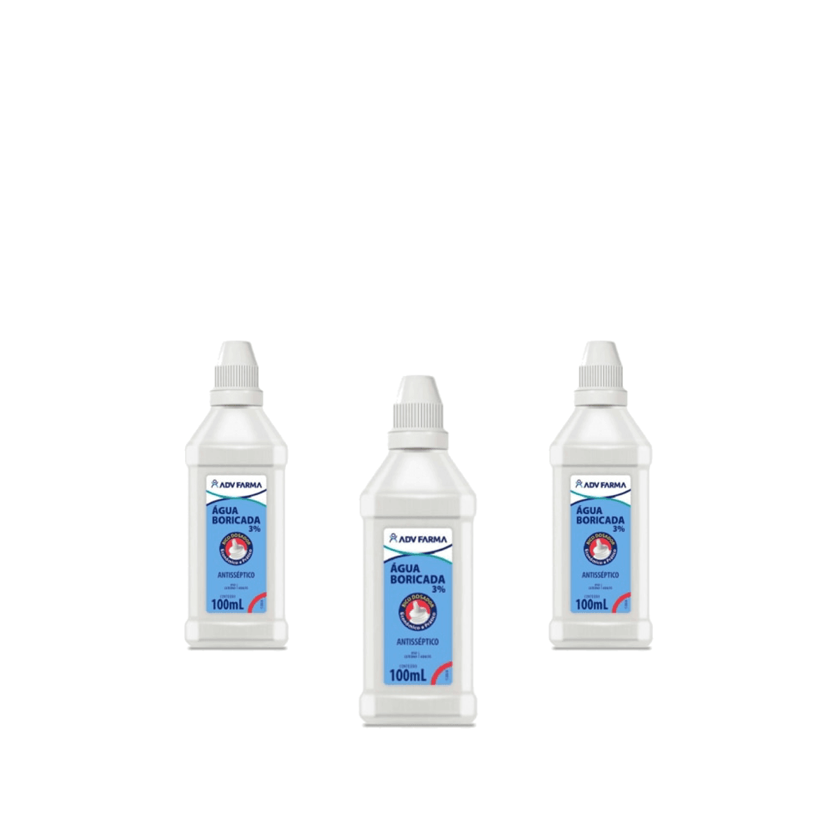 3 Unidades de Água Boricada ADV 100ml - Imagem 1