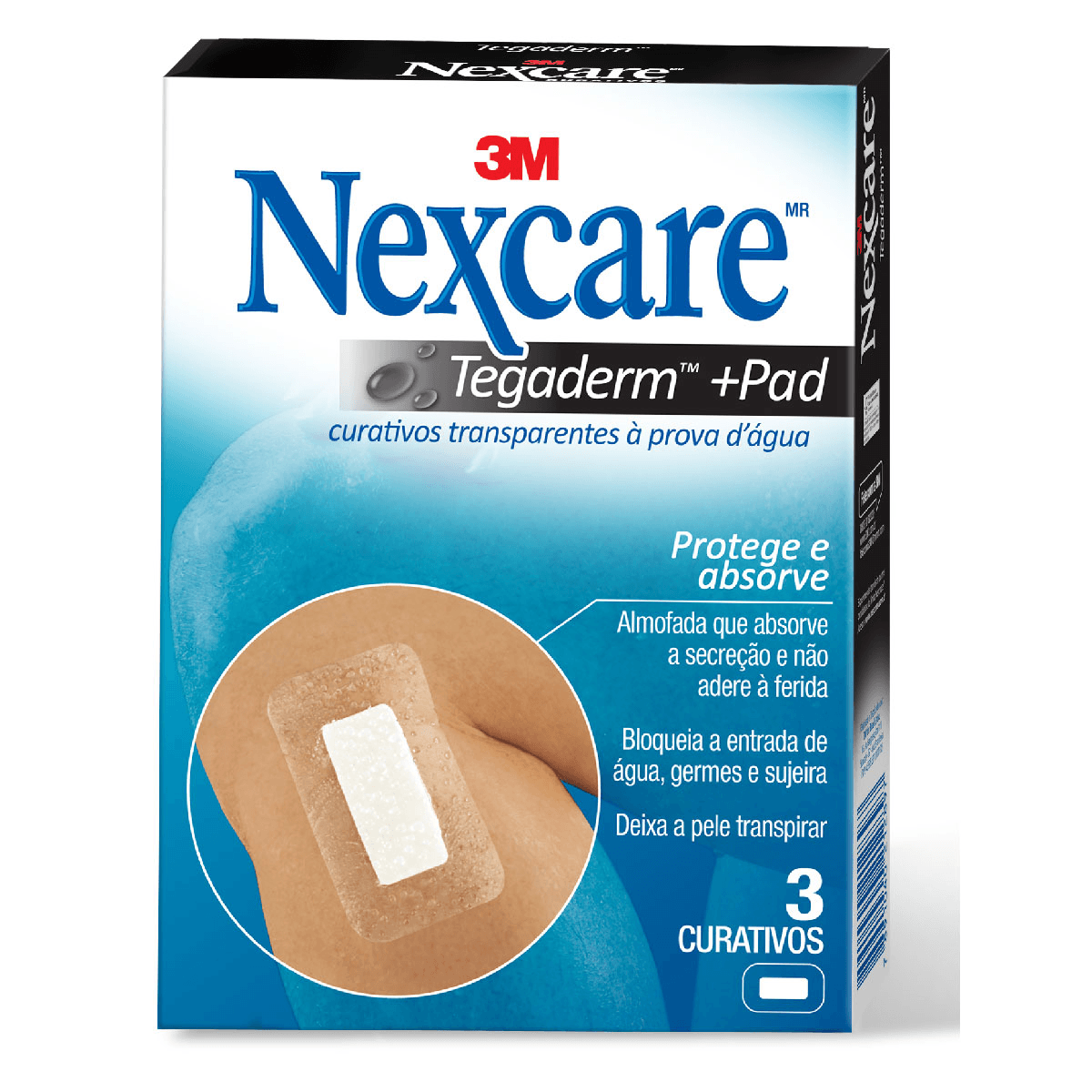 Curativo Nexcare Tegaderm Transparente com Pad 3 Unidades - Imagem 1