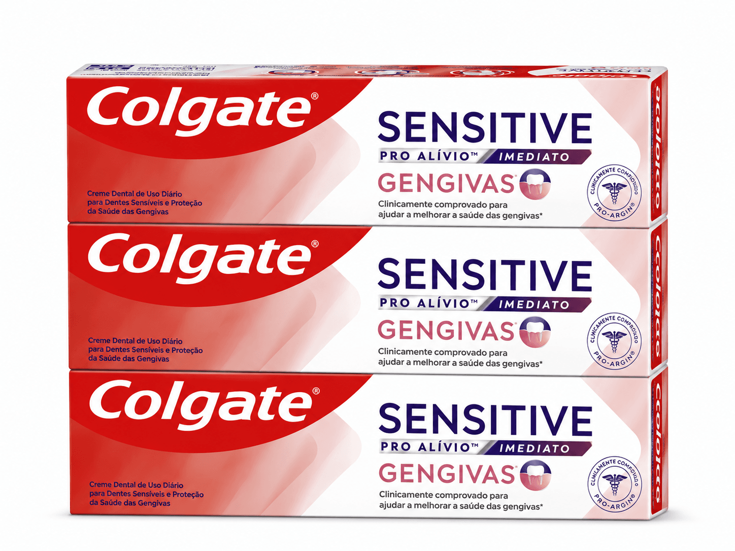 Kit 3 Unidades Creme Dental Colgate Sensitive Pro-Alívio Imediato Gengivas 90g - Imagem 1