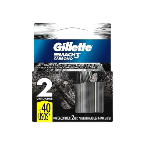 Carga Gillette Mach3 Carbono 2 Unidades - Imagem 1