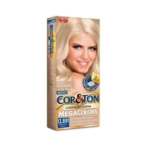 Tintura Cor&ton Niely Mega Colors 12.891 Louro Super Pérola 135g - Imagem 1