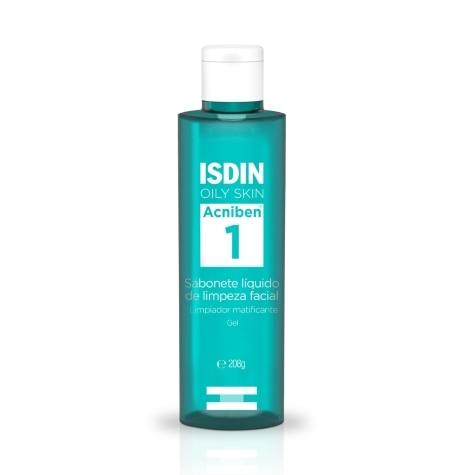 Sabonete Líquido Isdin Oily Skin Acniben 1 Facial 208g - Imagem 1