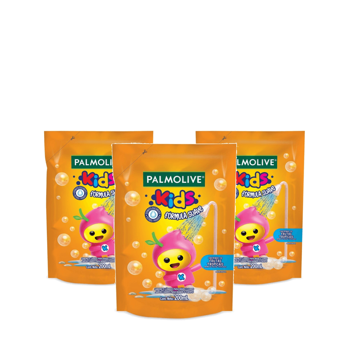 Kit 3 Unidades Sabonete Líquido Palmolive Kids Splashers Refil 200ml - Imagem 1