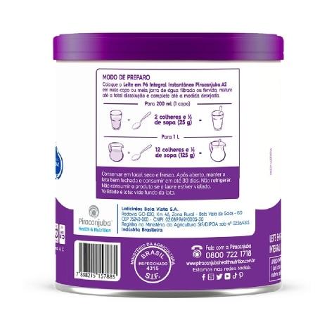 Leite em Pó Integral Piracanjuba A2 380g - Imagem 3