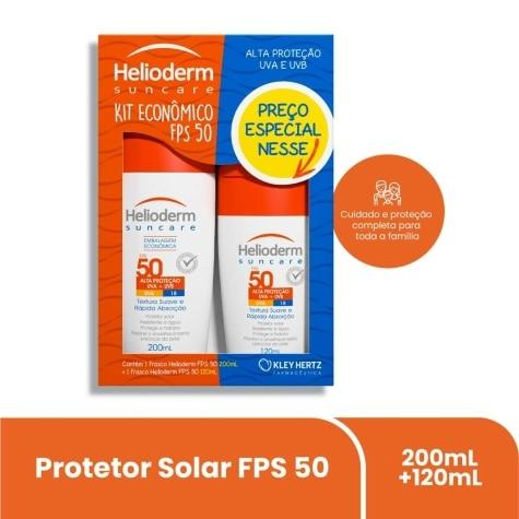 Kit Protetor Solar Corporal Helioderm Suncare FPS50 com 200ml + 120ml - Imagem 1
