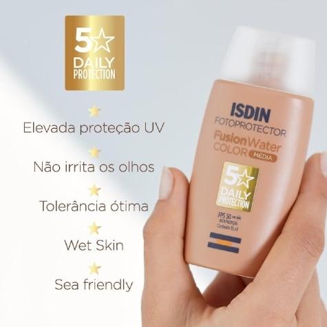 Fotoprotetor Facial Isdin Fusion Water FPS50 Cor Média 50ml - Imagem 4