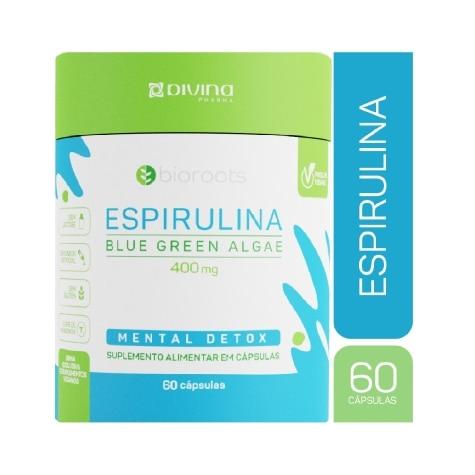 Espirulina Blue Green Algae Bioroots 400mg 60 Cápsulas - Imagem 2