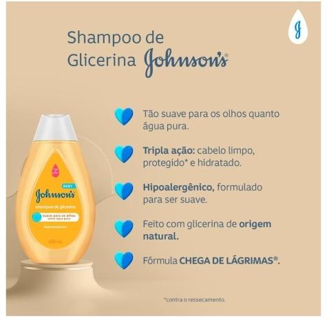 Shampoo de Glicerina Johnson's Baby 400ml - Imagem 3