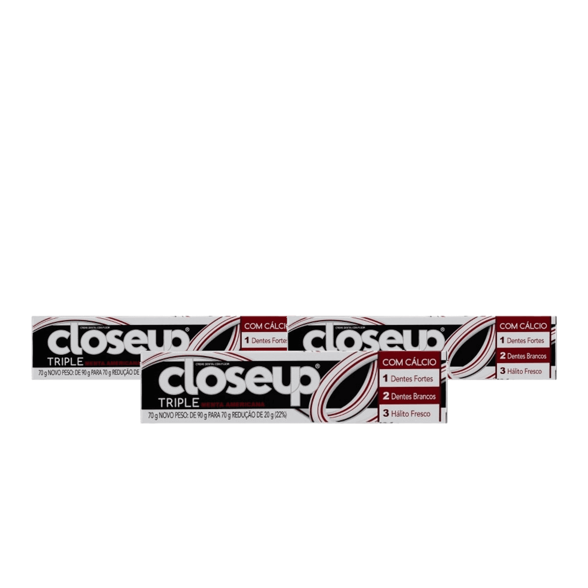 Kit 3 Unidades Creme Dental Close Up Triple Americana 70g - Imagem 1