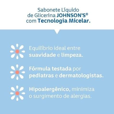 Sabonete de Glicerina Líquido Johnson & Johnson Baby Tradicional 750ml - Imagem 3