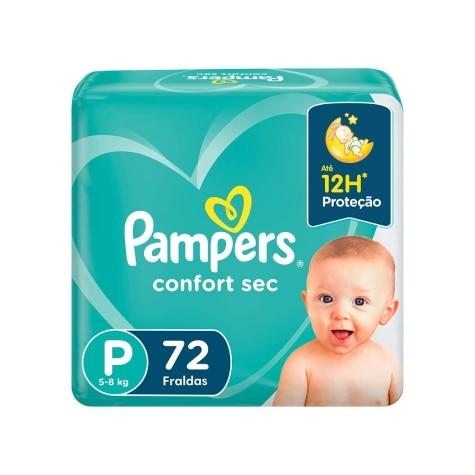 Fralda Pampers Confort Sec P Leve Mais Por Menos Jumbo 72 Unidades - Imagem 1