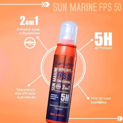 Repelente Spray Sun Marine 2 em 1 FPS50 90ml - Imagem 3