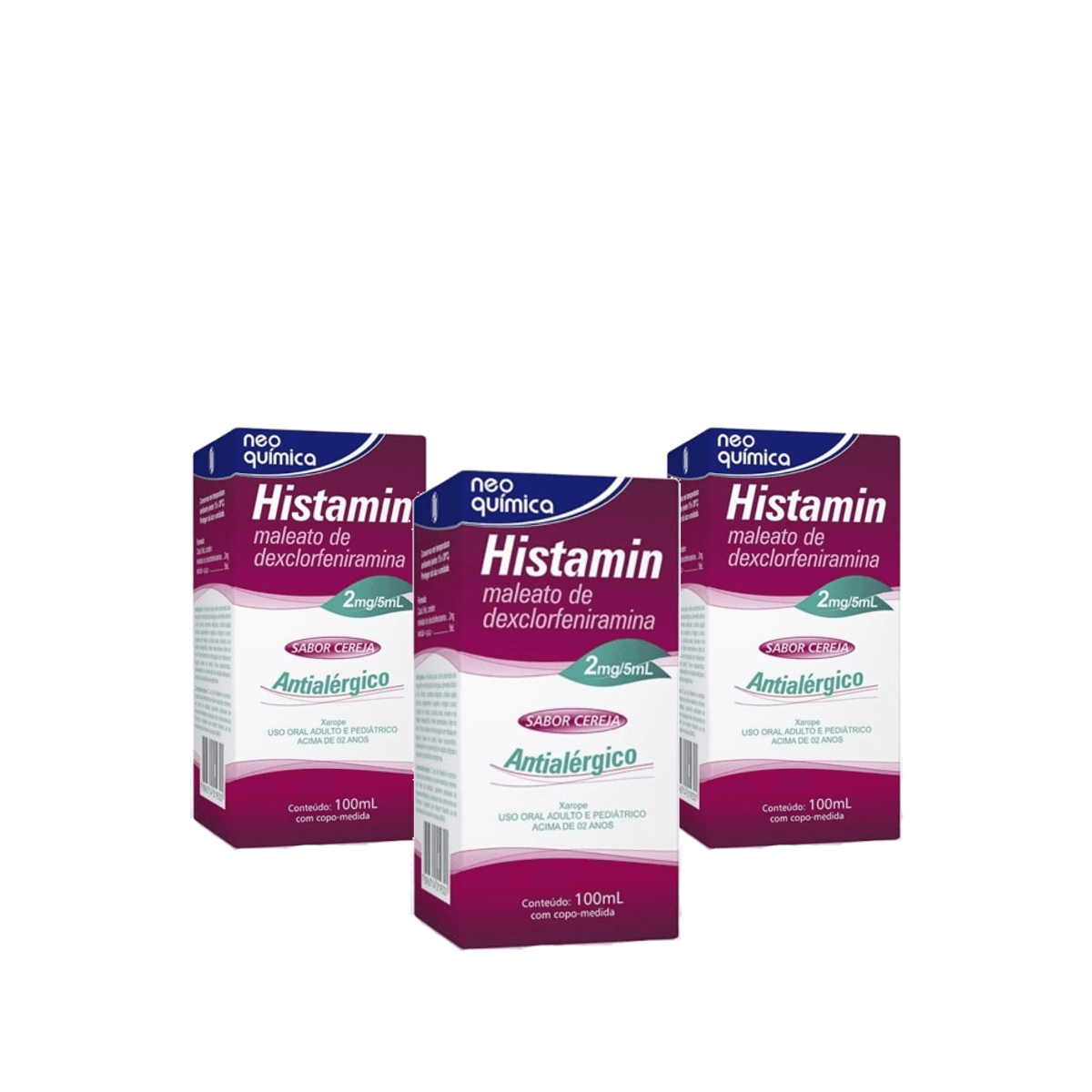 3 Unidades de Histamin Xarope 2mg/5ml 100ml - Imagem 1