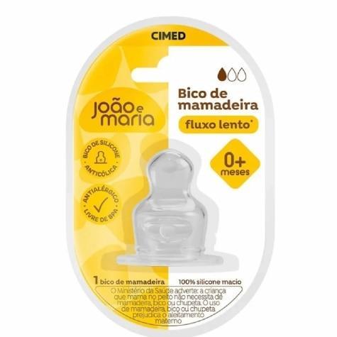 Bico de Mamadeira Cimed João e Maria Silicone Fluxo Lento 0+ Meses 1 Unidade - Imagem 1