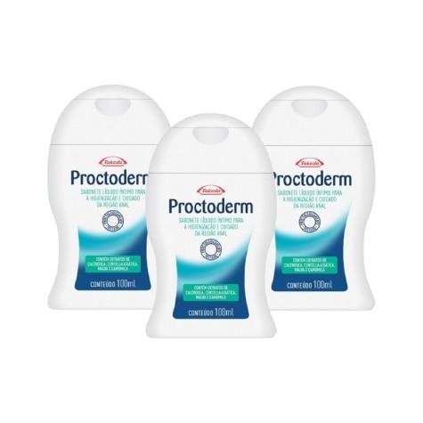 Kit 3 Unidades Sabonete Líquido Íntimo Proctoderm 100ml - Imagem 1