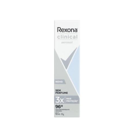 Desodorante Aerossol Rexona Clinical Sem Perfume 96h 150ml - Imagem 1