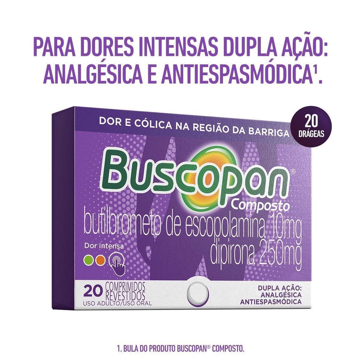Buscopan Composto 10mg + 250mg 20 Comprimidos Revestidos - Imagem 2