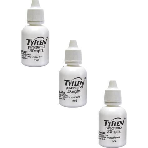 Kit 3 Unidades Tyflen Gotas 200mg 15ml - Imagem 1