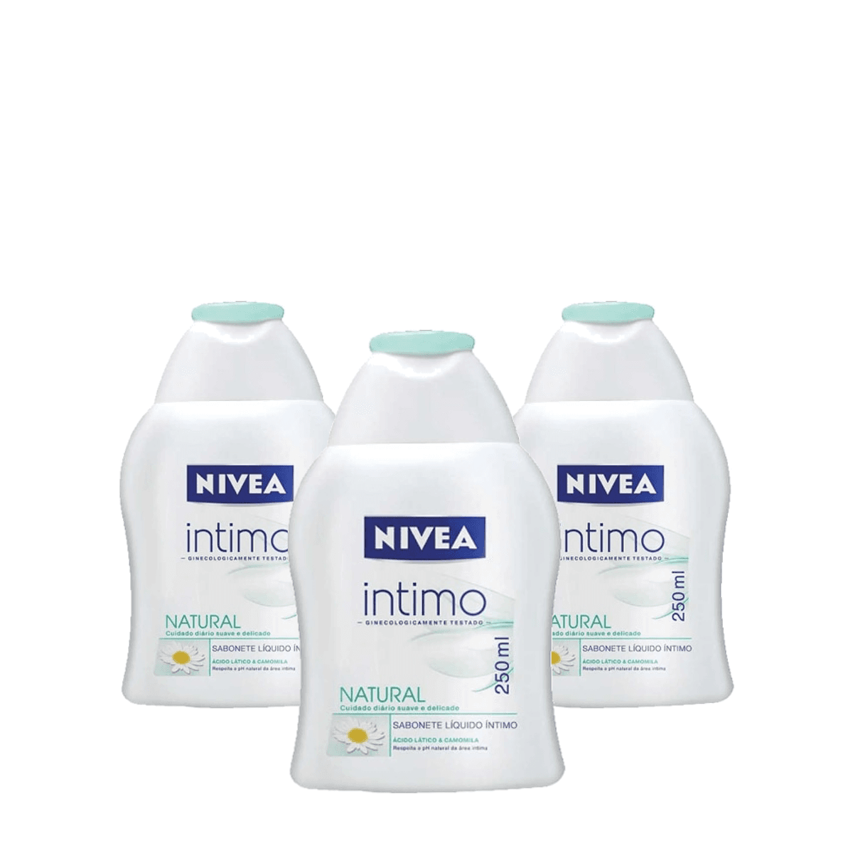 Kit 3 Unidades Sabonete Líquido Íntimo Nivea Natural 250ml - Imagem 1