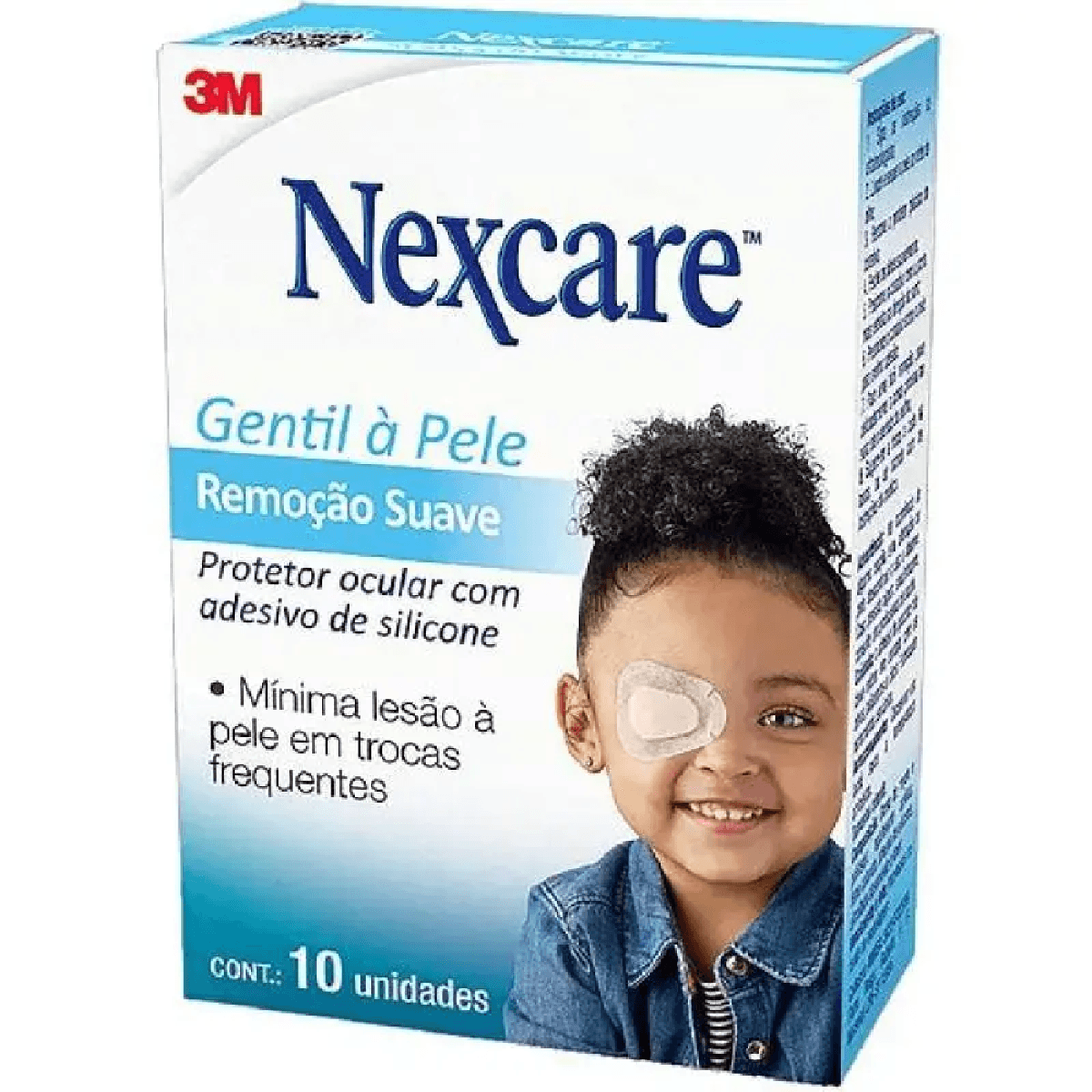 Protetor Ocular Infantil Remoção Sem Dor Nexcare Remoção Suave 10 Unidades - Imagem 1