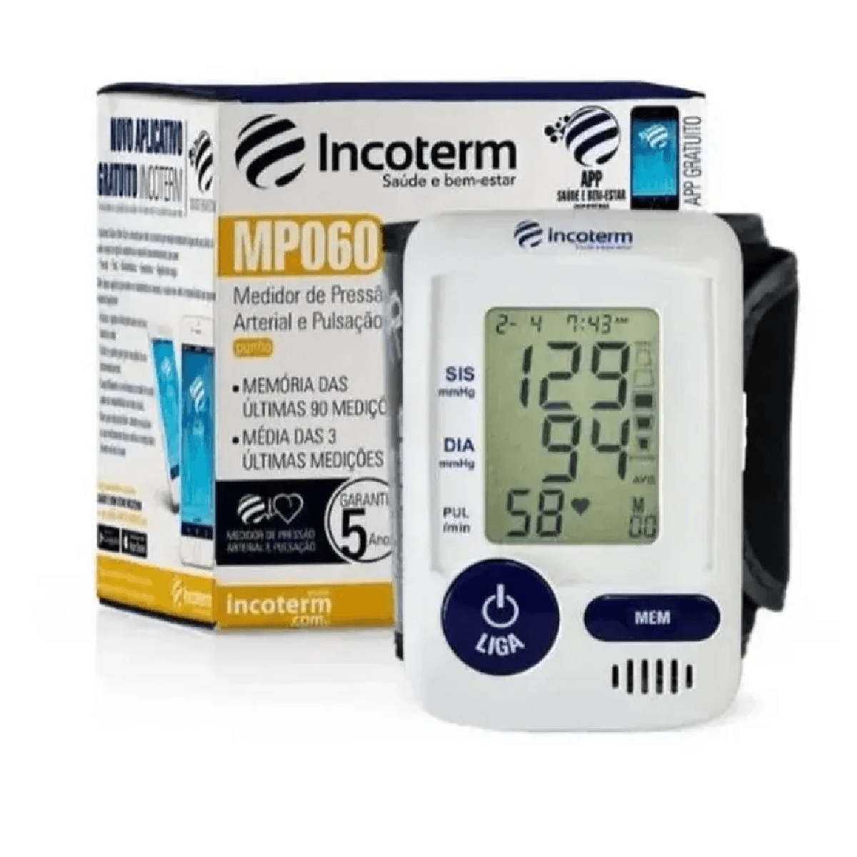 Medidor de Pressão Digital Incoterm Pulso MP060 - Imagem 1
