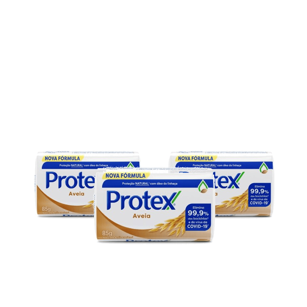 Kit 3 Unidades Sabonete em Barra Protex Aveia 85g - Imagem 1