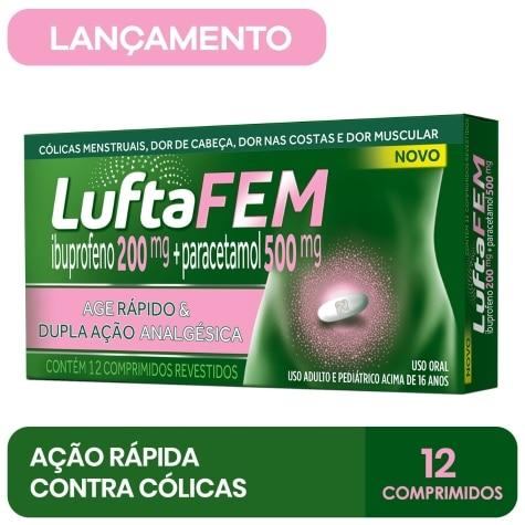 LuftaFem 200mg + 500mg 12 Comprimidos Revestidos - Imagem 2