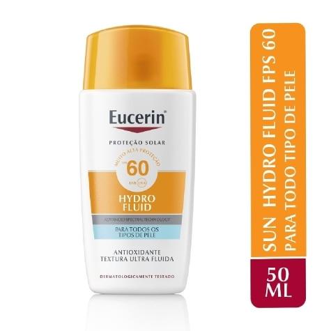 Protetor Solar Facial Eucerin Hydro Fluid FPS60 Ultra Fluid Incolor 50ml - Imagem 2