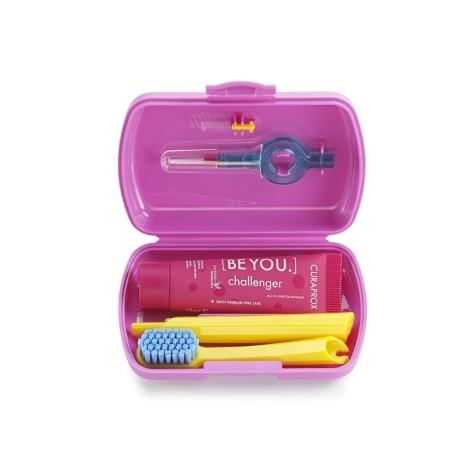 Kit Viagem Curaprox Escova Dental 5460 + Escova Interdental + Creme Dental Be You 10ml Cores Sortidas - Imagem 12