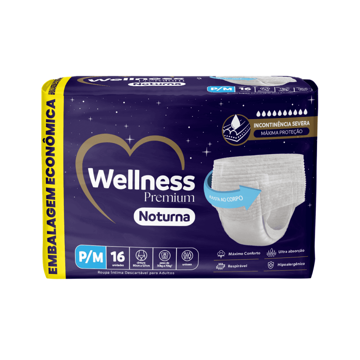 Fralda Geriátrica Wellness Not Pants Jumbo P/M 16 Unidades - Imagem 1