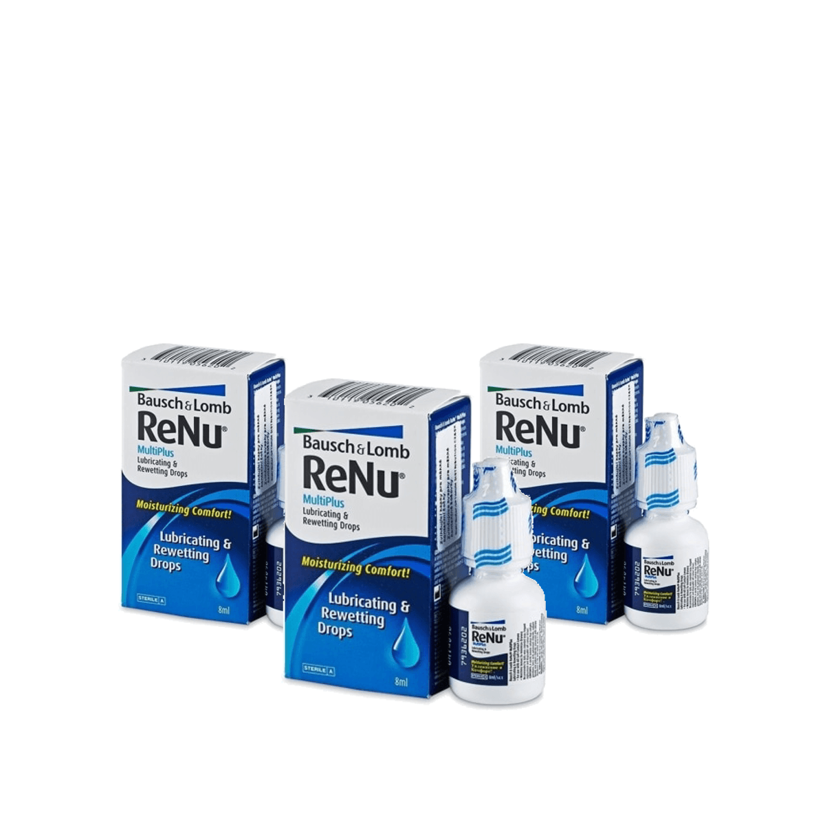 3 Unidades Renu Plus Gotas Umidificantes e Lubrificante 8ml - Imagem 1