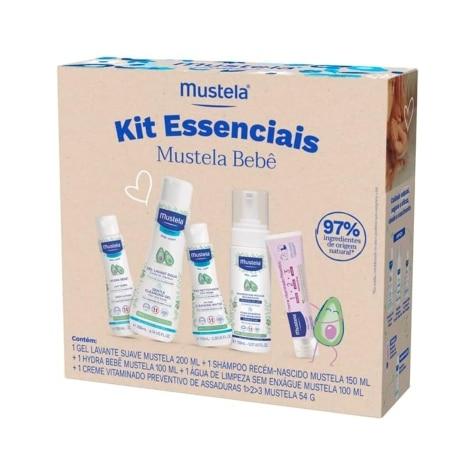 Kit Mustela Bebê Essenciais Gel Lavante 200ml + Shampoo Espuma 150ml + Loção Hydra BB 100ml + Água de Limpeza 100ml + Creme para Assaduras 54g - Imagem 1