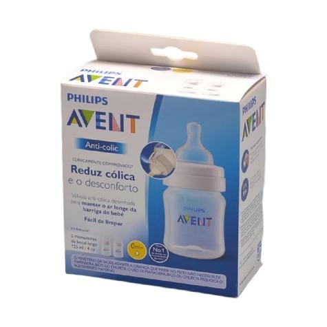 Kit Mamadeira Avent Anti-Colic Transparentes 0m+ 125ml 2 Unidades - Imagem 1