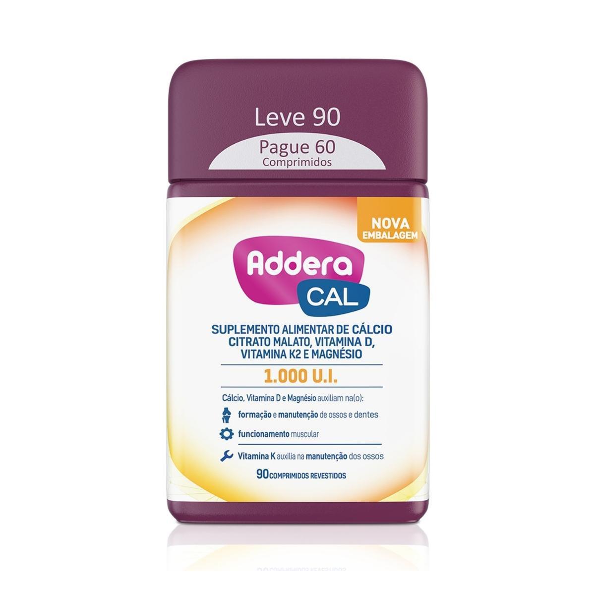 Addera Cal 1.000UI Leve 90 Pague 60 Comprimidos Revestidos - Imagem 2