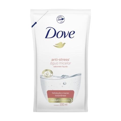 Sabonete Hidratante Líquido Dove Anti-stress Água Micelar Refil 200ml - Imagem 1
