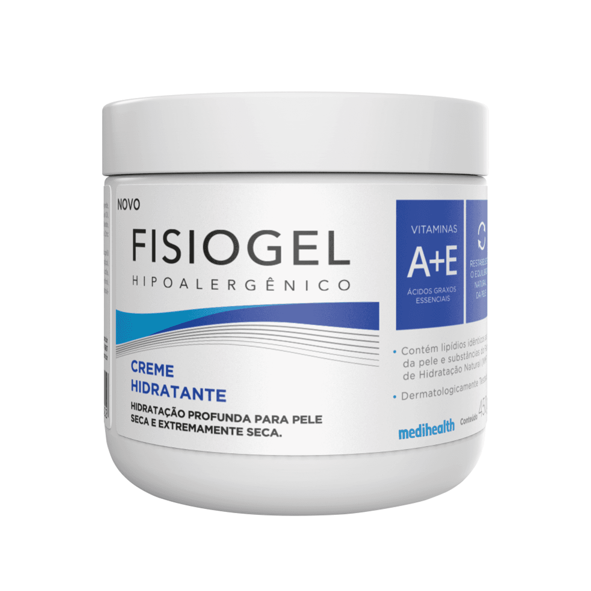 Creme Hidratante Corporal Fisiogel Hipoalergênico A+E 450g - Imagem 1