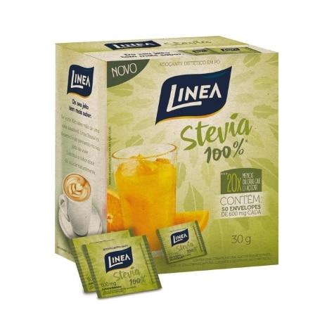 Adoçante Pó Linea Stevia 100% 50 Envelopes 600mg - Imagem 1