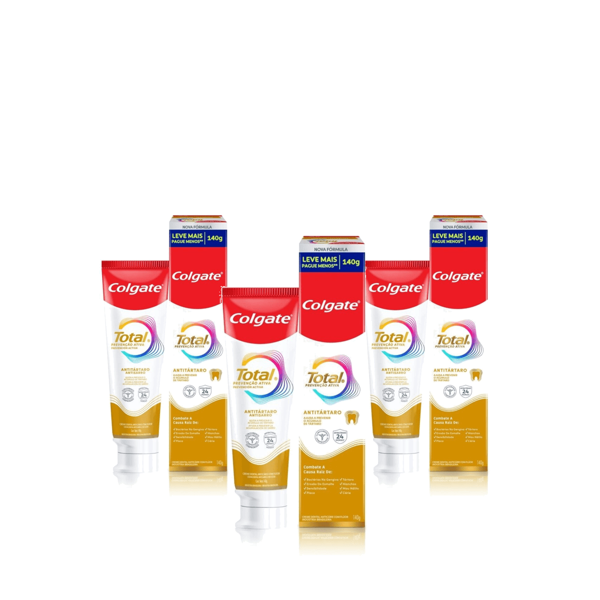 Kit 3 Unidades Creme Dental Colgate Total 12 Anti-Tártaro 140g - Imagem 1